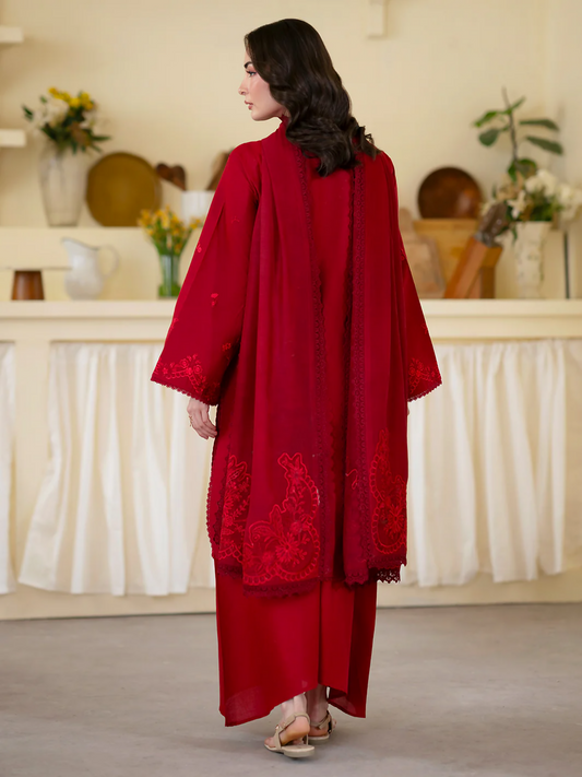 Mahnur Ember Lawn Embroidered Unstitched 3-Piece Suit-EM-012