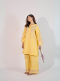 HU Studios Karam Collection Lawn Embroidered Stitched 2-Piece Suit-Yellow