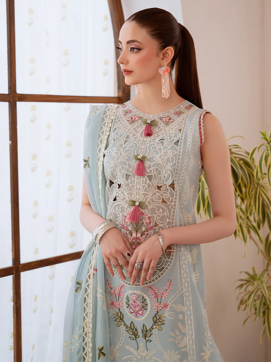 Mahnur Shanaya Lawn Embroidered Unstitched 3-Piece Suit-SN-02