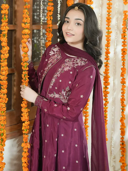 Panache Apparel Noore Eid Edit Sheesha Silk Embroidered Stitched Suit-Zeni