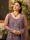 Hemstitch Net Embroidered Stitched 3-Piece Suit-Moonlight