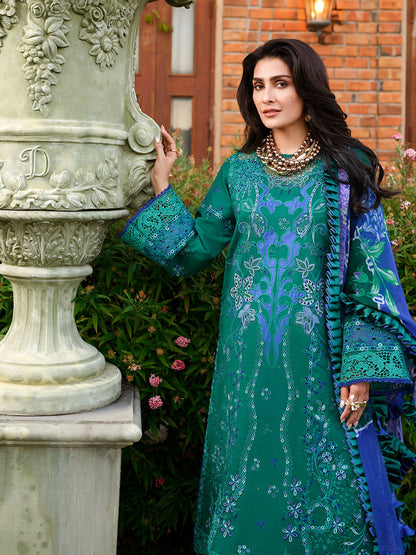 Mushq A Moi Luxury Lawn Embroidered Unstitched 3-Piece Suit-Blooming Romance