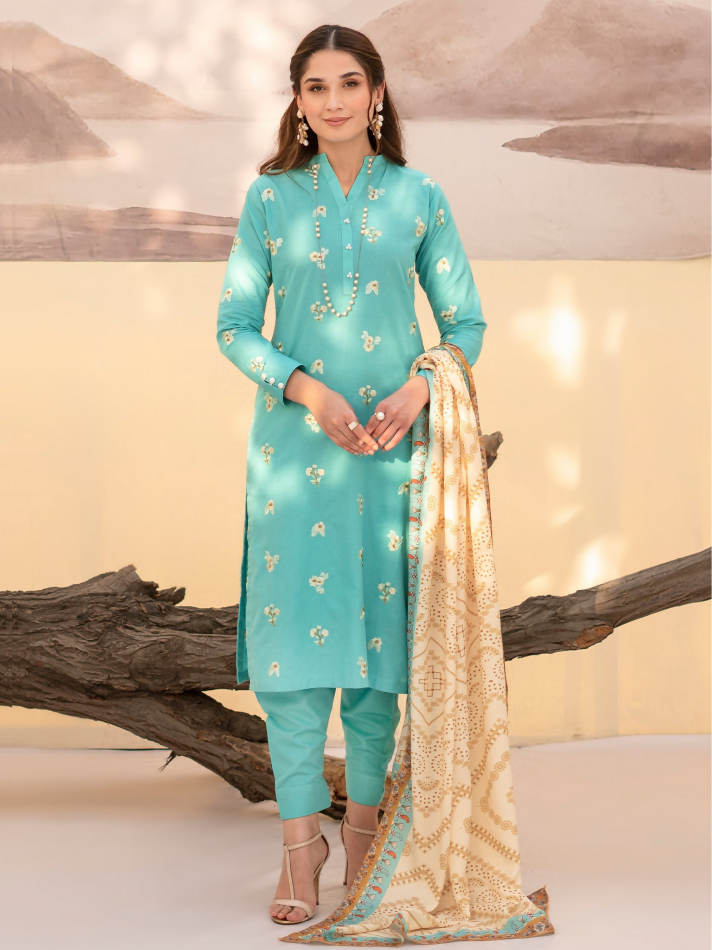 Panache Apparel Khaddar Embroidered Stitched Suit-Muse