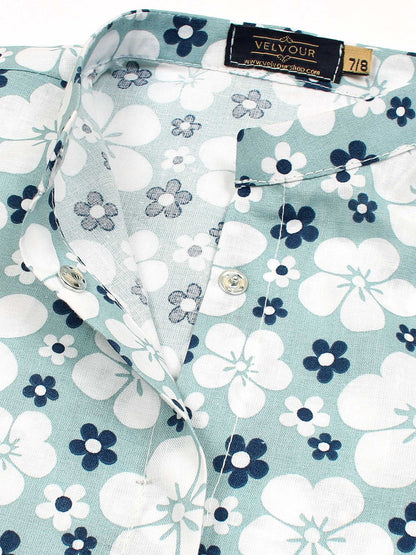 Velvour Girls Cotton Printed Co-Ord Set-VG144-A