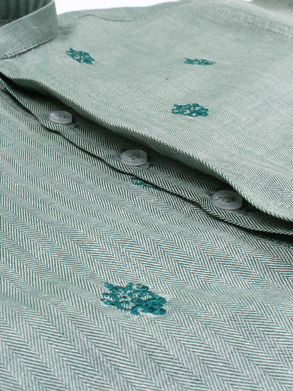 Velvour Boys Cotton Embroidered Stitched Kurta-VB196-H