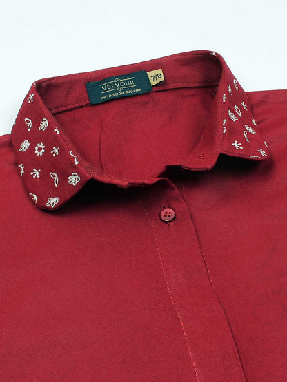 Velvour Girls Cotton Embroidered Stitched Tunic-VG121-C