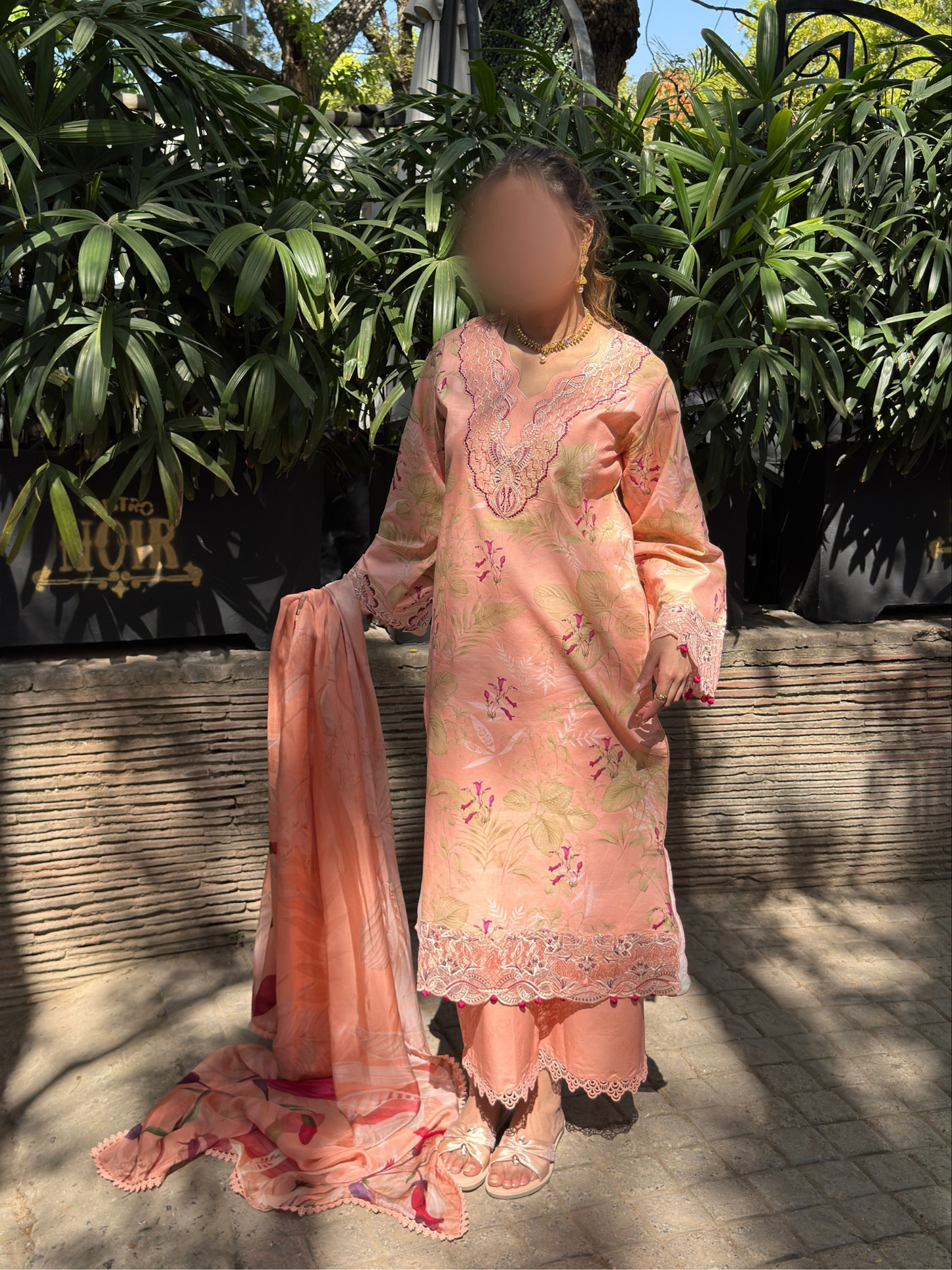 Peach Sehrish Kanwal Festive Print'26 Lawn Embroidered Unstitched 3-Piece Suit-Crown