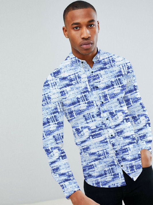 Jupiter cotton-linen blend summer shirt for men featuring a slim collar, button-down front, and long sleeves with a soft, breathable texture.
