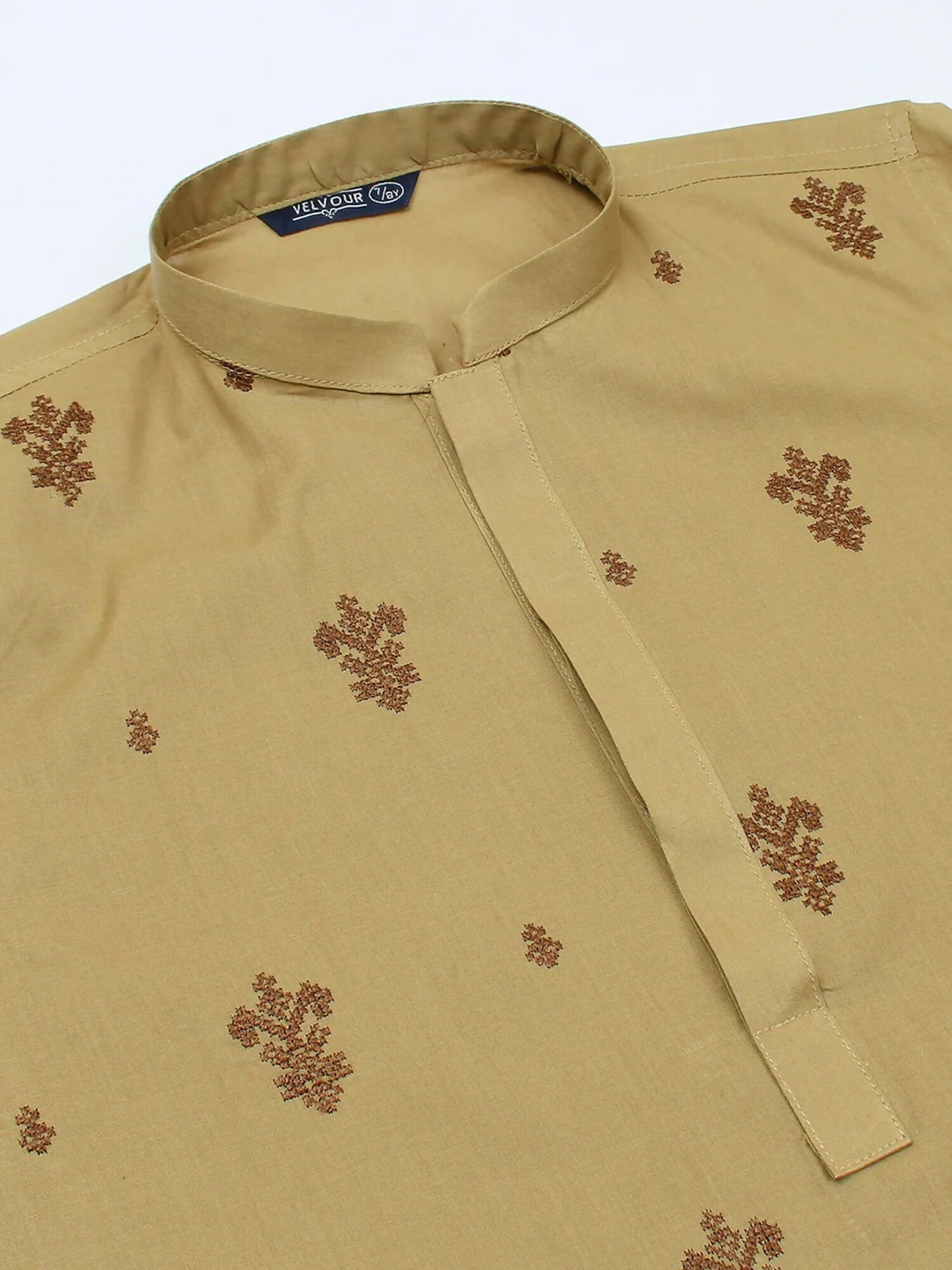 Velvour Boys Cotton Embroidered Stitched Kurta-VB151