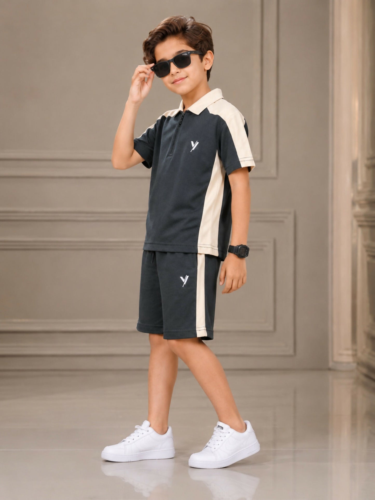 Velvour Boys Single Jersey Tracksuit-VST75-B