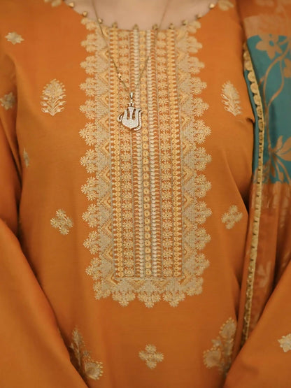 Zeephire Dhanak Embroidered Stitched 3-Piece Suit-Ifra