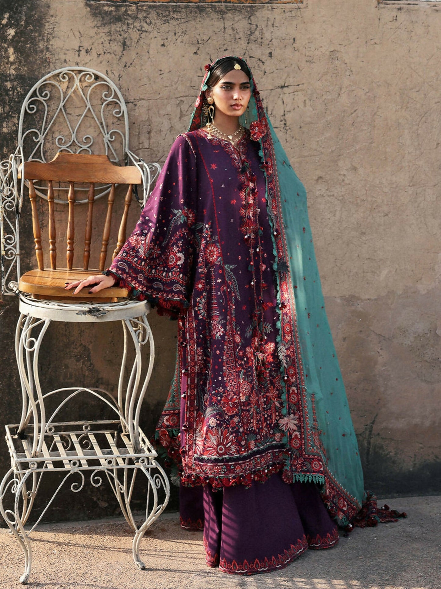 Hussain Rehar Karandi'25 Embroidered Unstitched 3-Piece Suit-Sultana