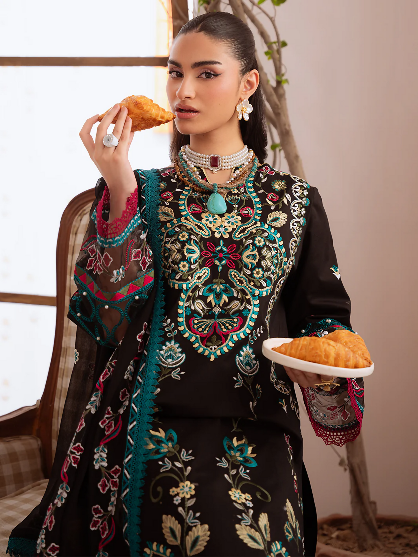 Mahnur Shanaya Lawn Embroidered Stitched 3-Piece Suit-SN-08