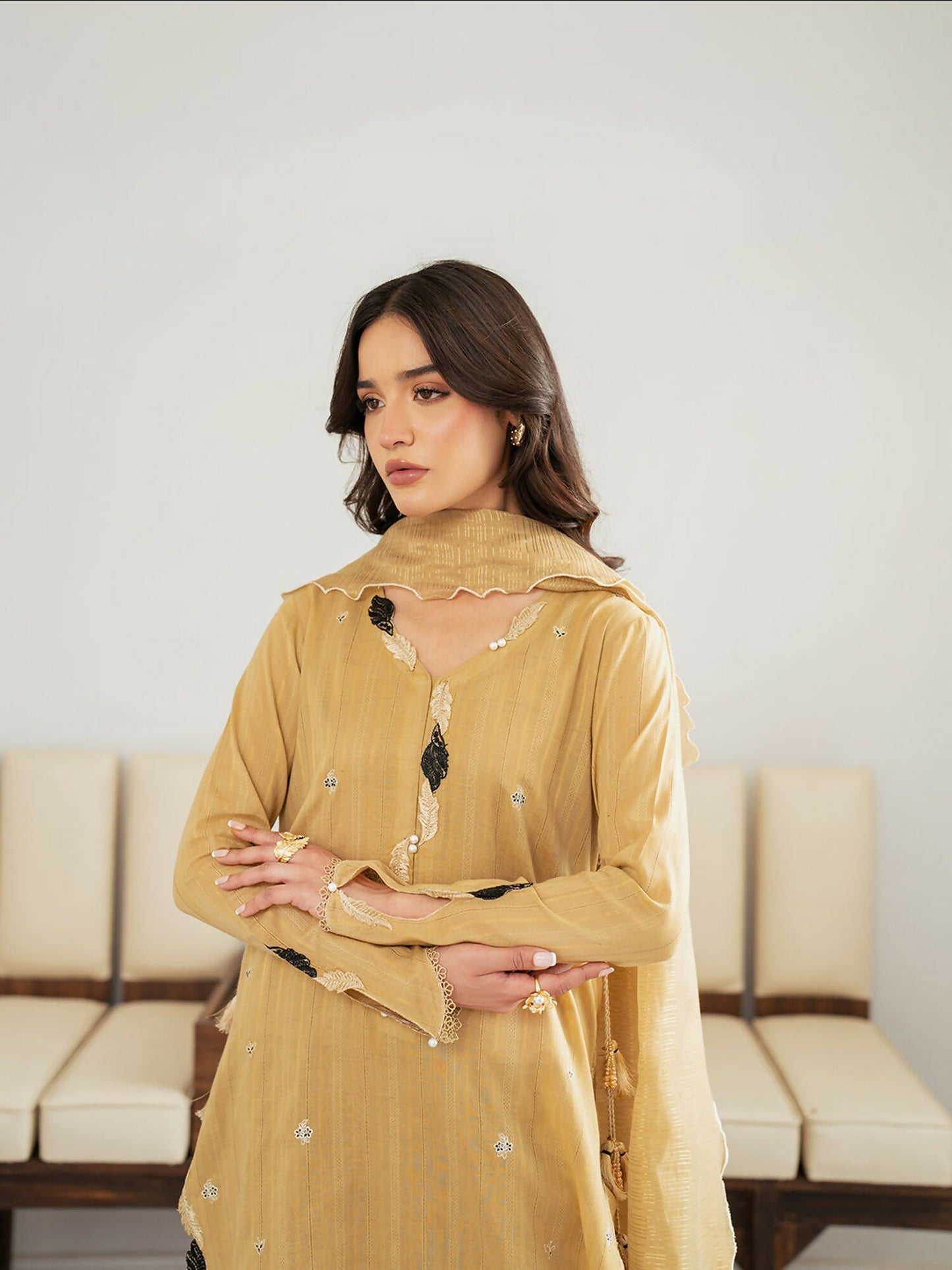Mahnur Sera Pret'26 Jacquard Lawn Embroidered Stitched 3-Piece Suit-SP-04