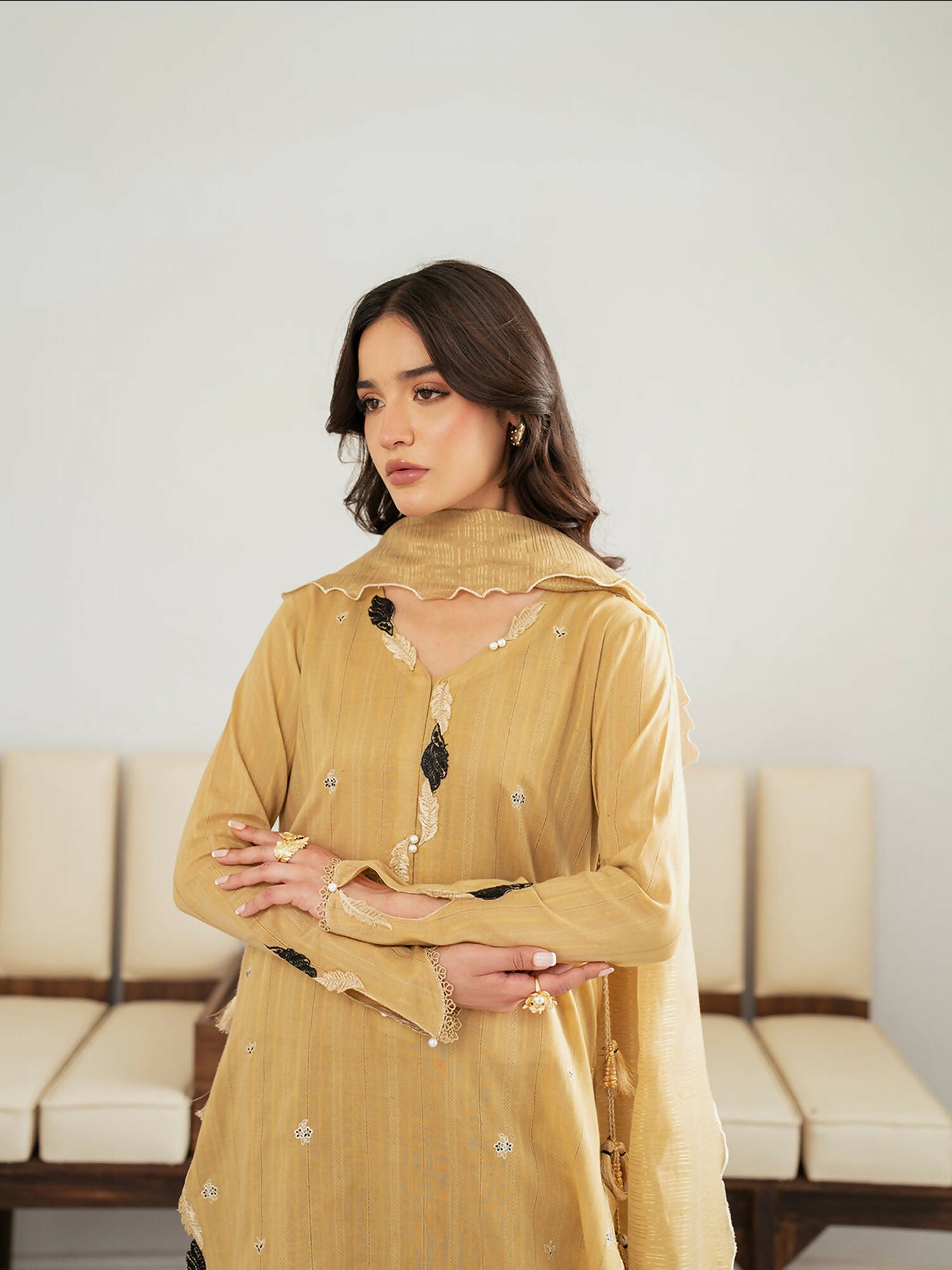 Mahnur Sera Pret'26 Jacquard Lawn Embroidered Stitched 3-Piece Suit-SP-04