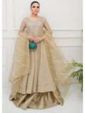 Allure By IH Lehr Chiffon Embroidered Lehenga-Oat