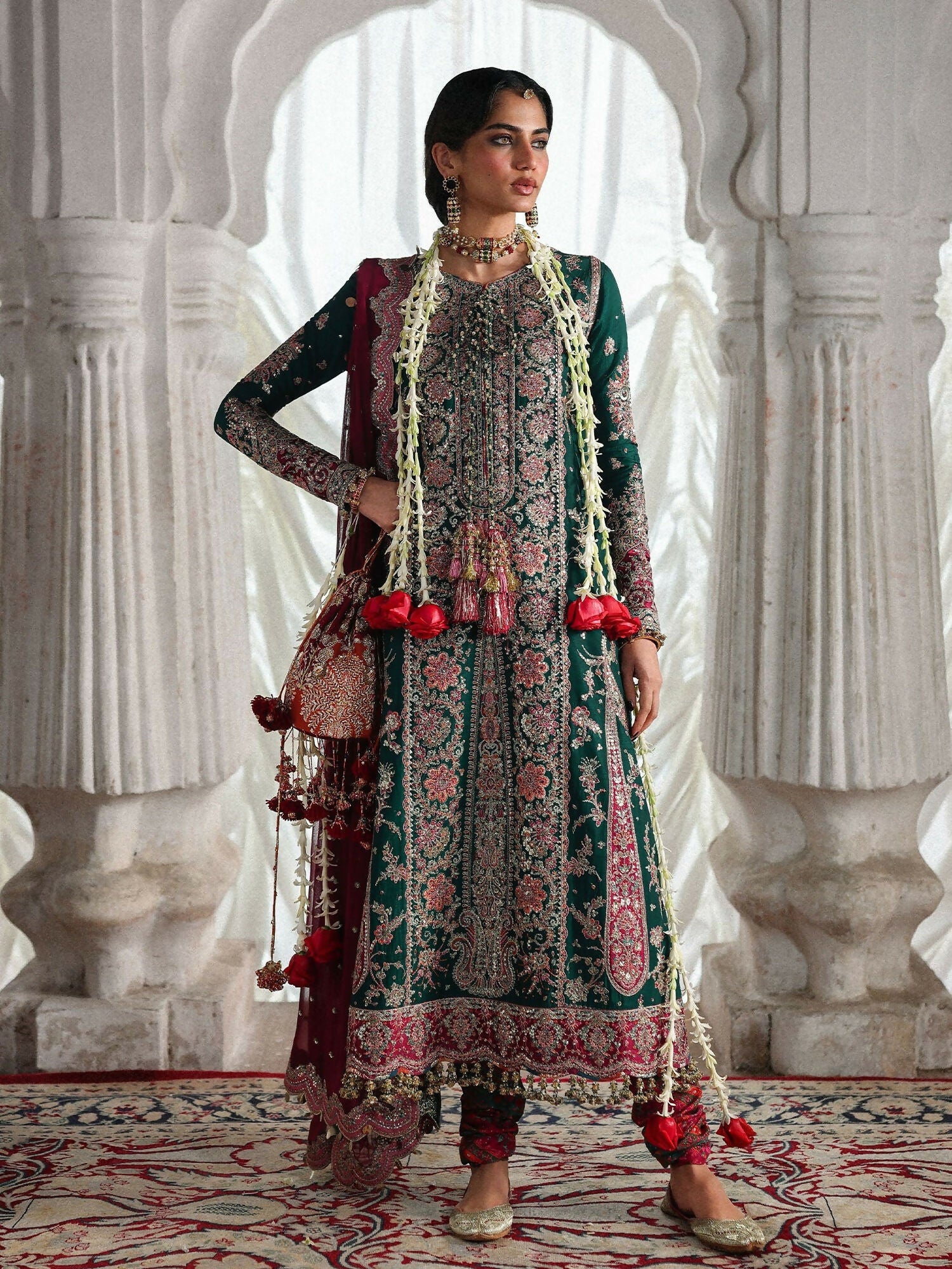Hussain Rehar Festive Unstitched'26 Korean Raw Silk Embroidered 3-Piece Suit-Morni