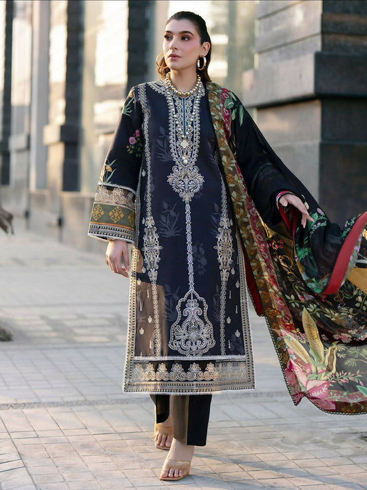 Mahnur Broadway Luxury Lawn'26 Embroidered Stitched 3-Piece Suit-BW-014