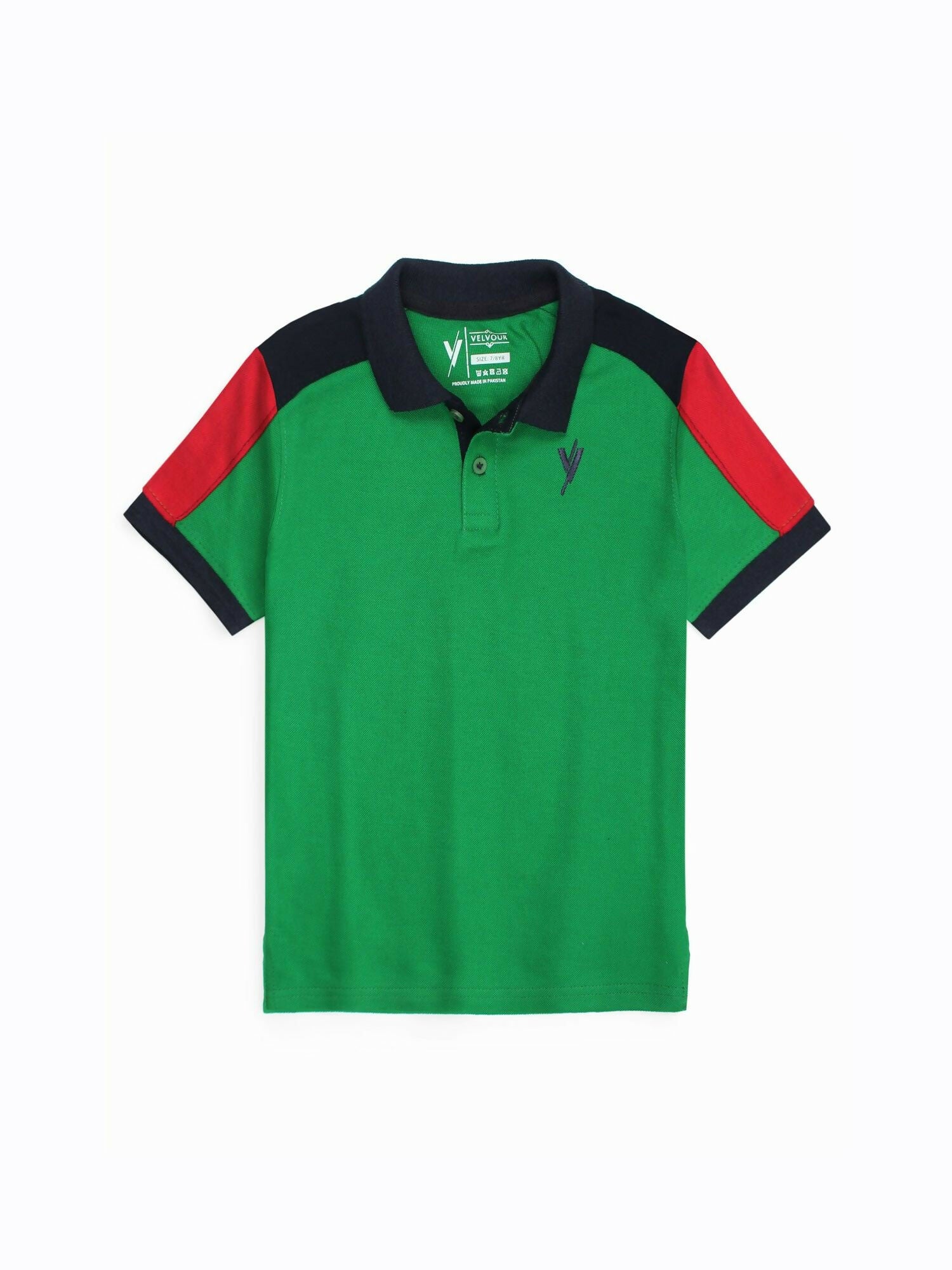 Lightweight boys’ plain polo shirt with short sleeves, contrast tipping collar, and embroidered detail – made from premium piqué for easy summer wear