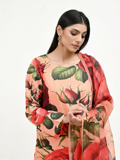 Imran Aftab Valentine's Day Raw Silk Printed Unstitched 3-Piece Suit-IAVD 05