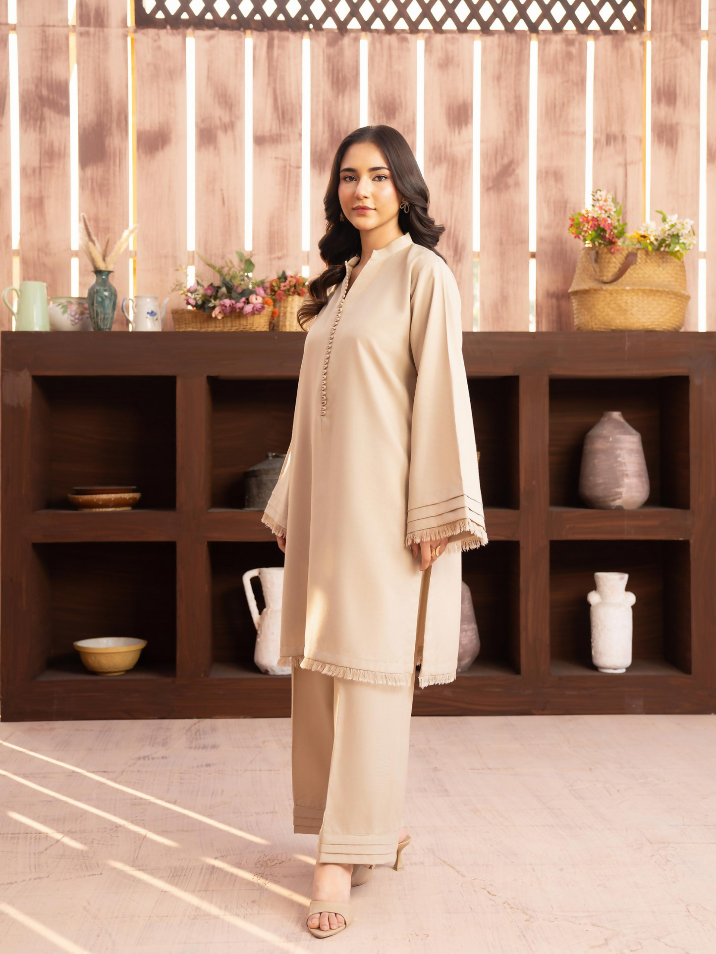 Panache Apparel Winter Core Linen Stitched Suit-Tundra