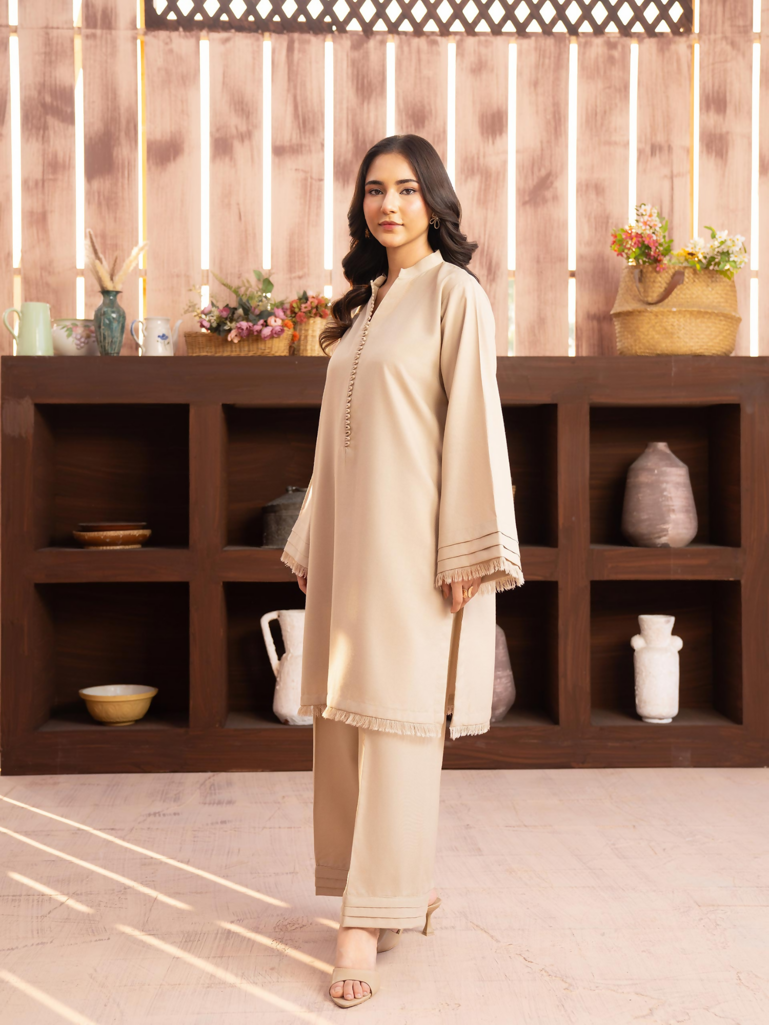 Panache Apparel Winter Core Linen Stitched Suit-Tundra