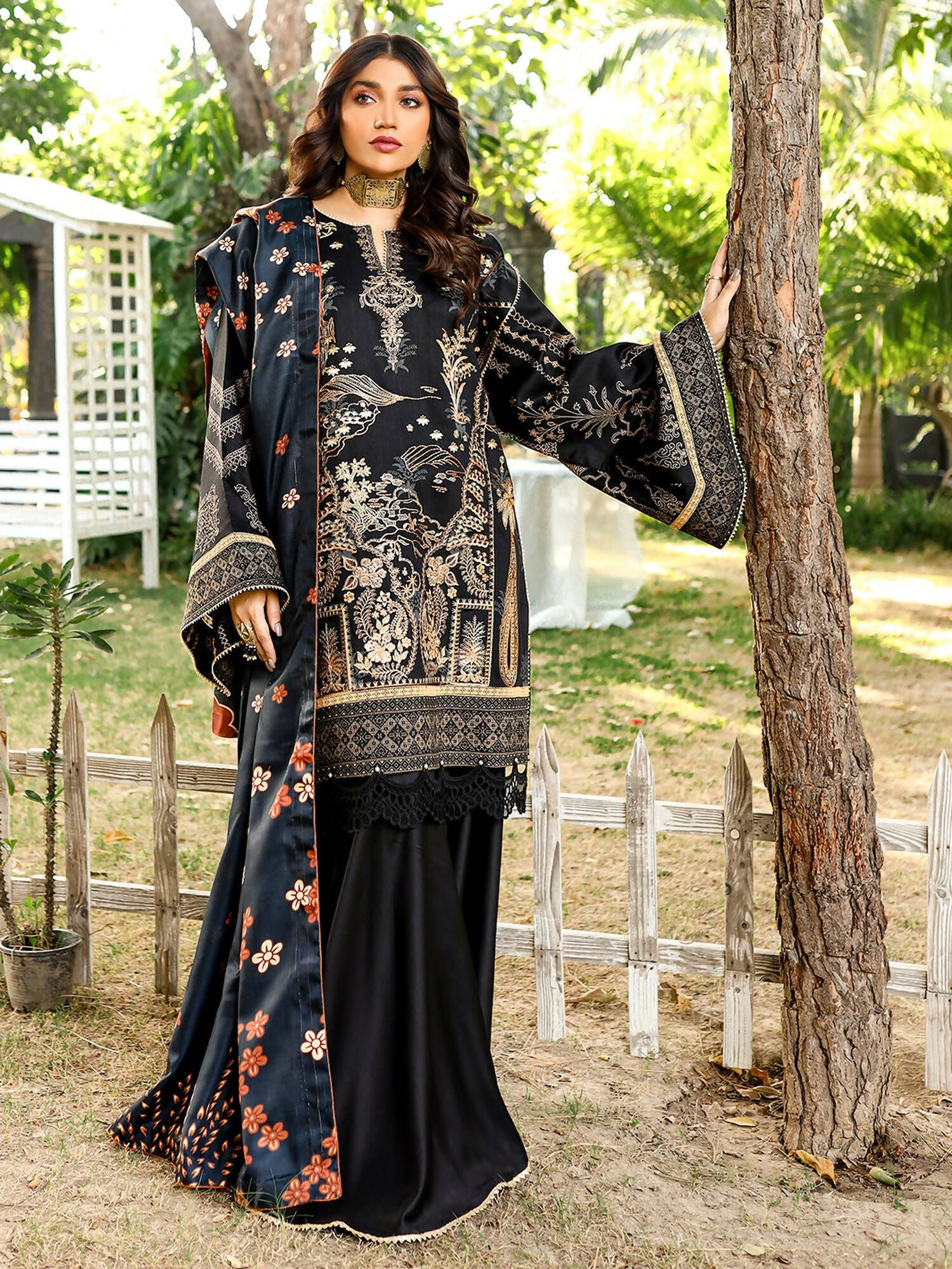 Binilyas Kotail Embroidered Unstitched 3-Piece Suit-766-A