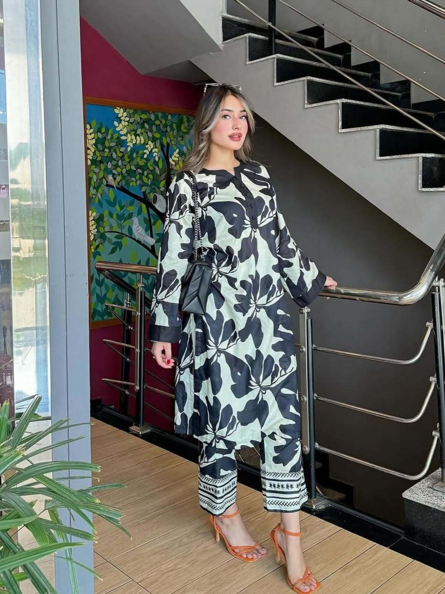 MH Cloth House Poly Lawn Printed Stitched 2-Piece Suit-Mun Baho