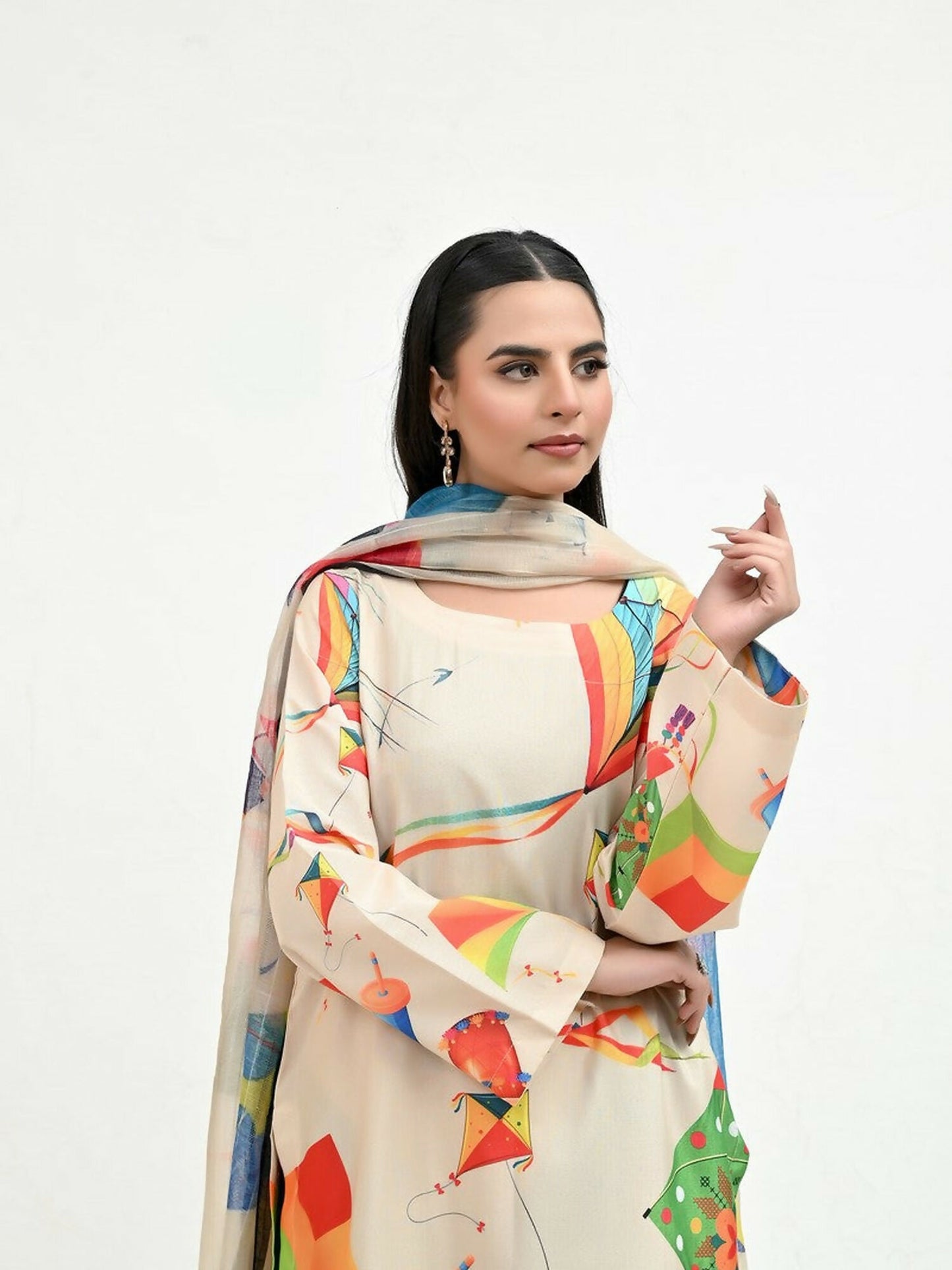 Imran Aftab Basant Mela Raw Silk Printed Stitched 3-Piece Suit-IARP 07