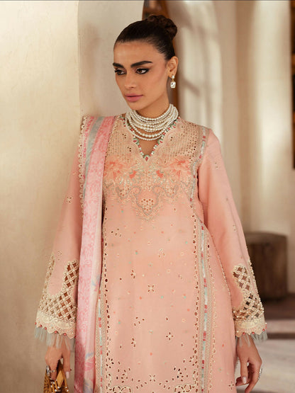 Binilyas Mehroze Lawn Embroidered Stitched 3-Piece Suit-91-B