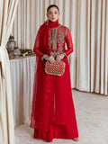 Hussain Rehar Moon In The Golden Cup Organza Embellished Stitched 3-Piece Suit-Sevgi