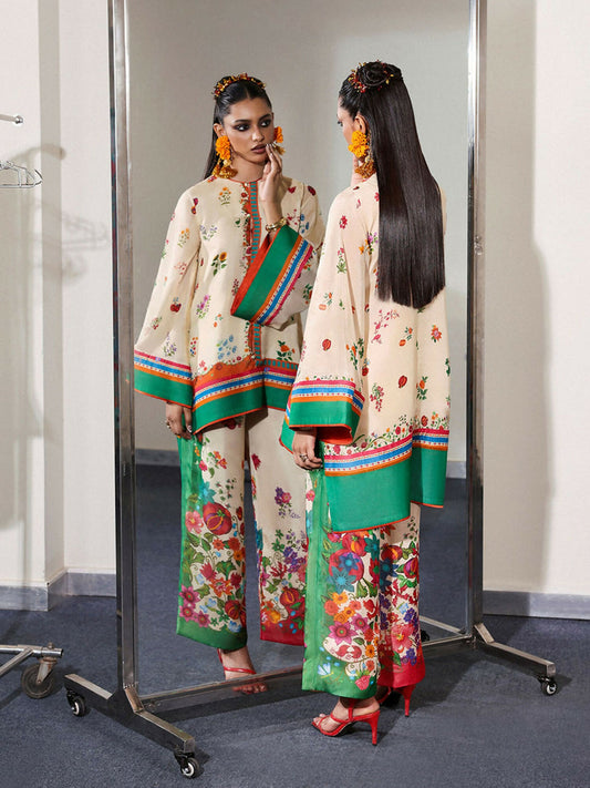 Hussain Rehar Pay Day Vol V Viscose Silk Printed Stitched 2-Piece Suit-Coraline
