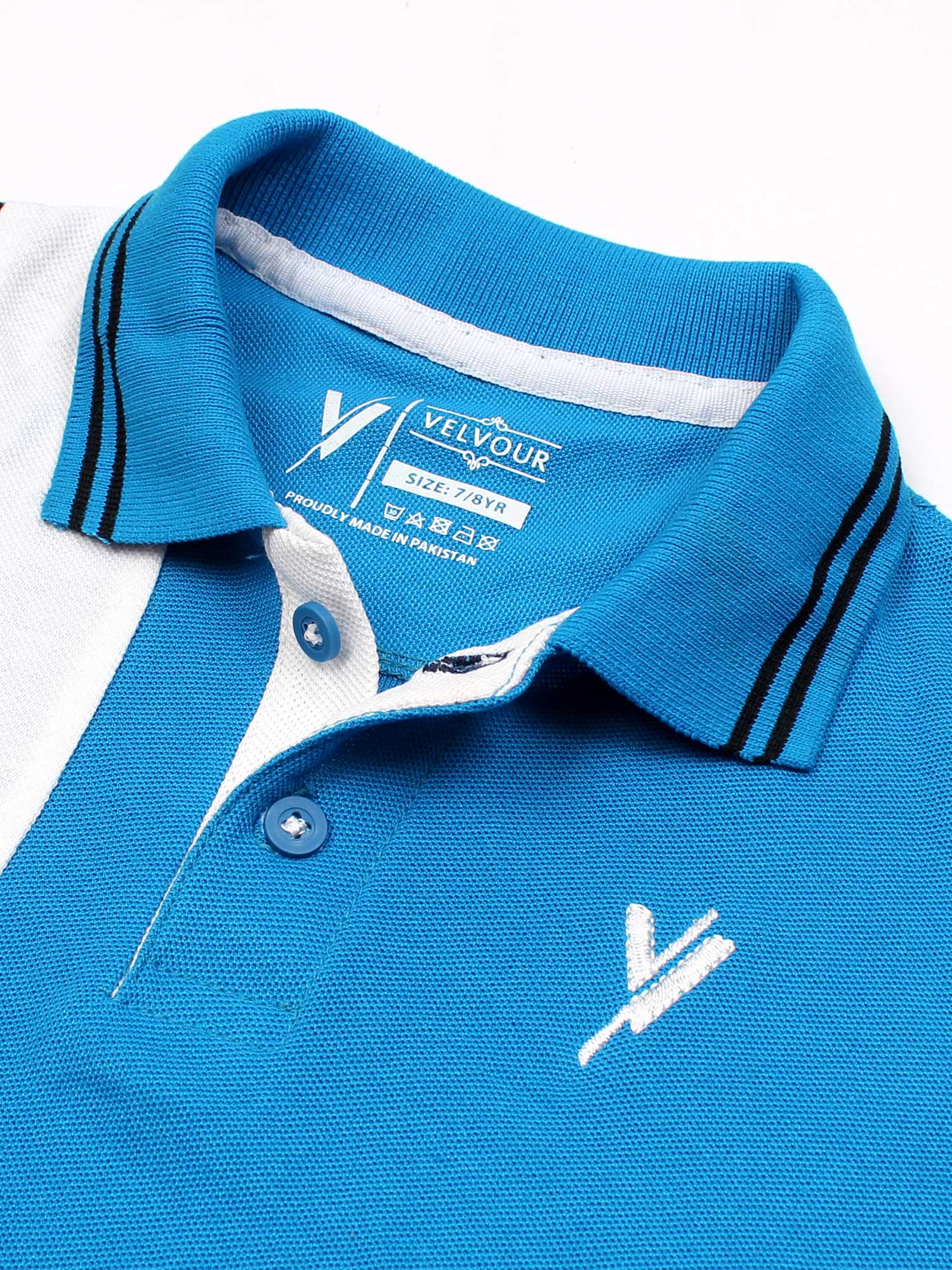 Velvour Boys Pique Tipping Collar Polo Shirt-VP12-G
