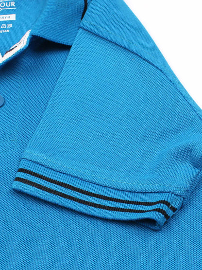 Velvour Boys Pique Tipping Collar Polo Shirt-VP12-G