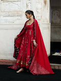 Hussain Rehar Festive Pret'25 Korean Raw Silk Embroidered Stitched 3-Piece Suit-Gulrukh
