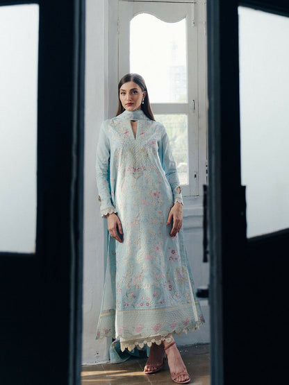 Afrozeh Day Break'26 Lawn Embroidered Unstitched 3-Piece Suit-Dawnfall