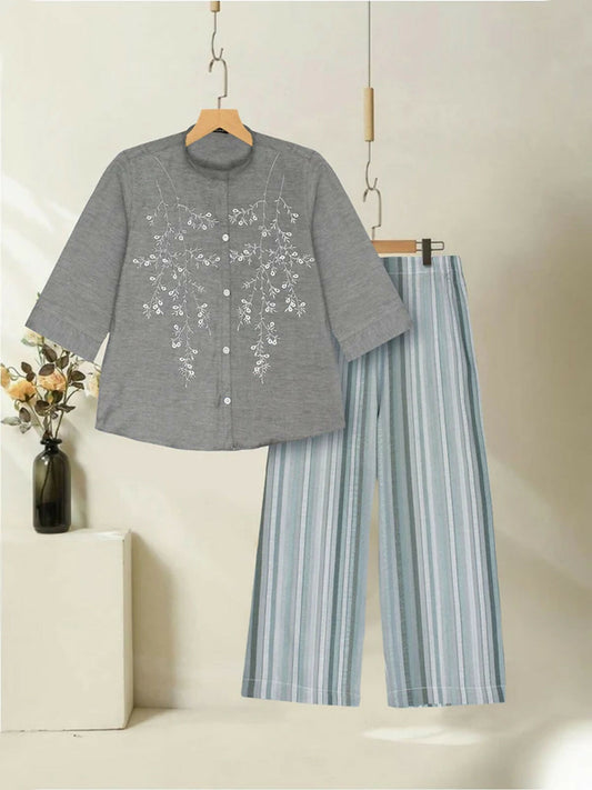 Velvour Girls Embroidered Co Ord Set -VG169-A