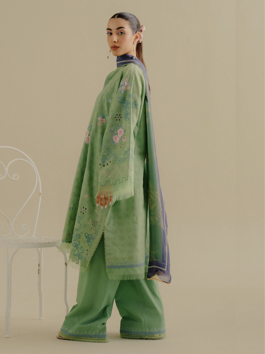COCO by Zara Shahjahan Jacquard Embroidered Unstitched 3-Piece Suit-Sufa-5A