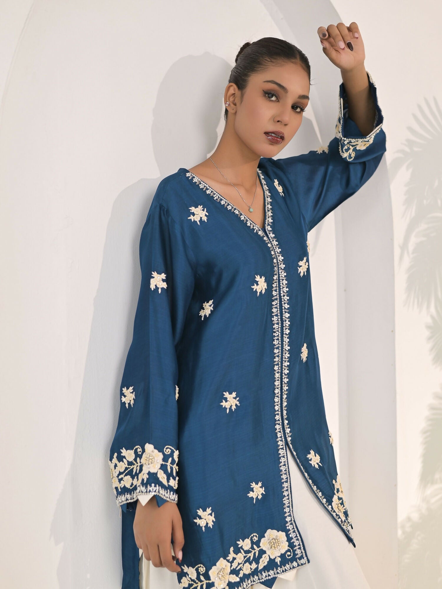 Ruby's Couture The Luxe Edit Sheesha Silk Embellished Stitched 2-Piece Suit-Ronaq