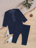 Velvour Boys Cotton Embroidered Stitched Kurta Pajama-VK09