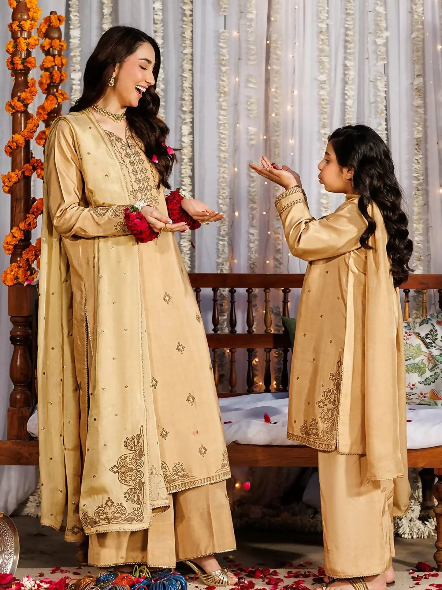 Panache Apparel Noore Eid Edit Raw Silk Embroidered Stitched Suit-Deyar