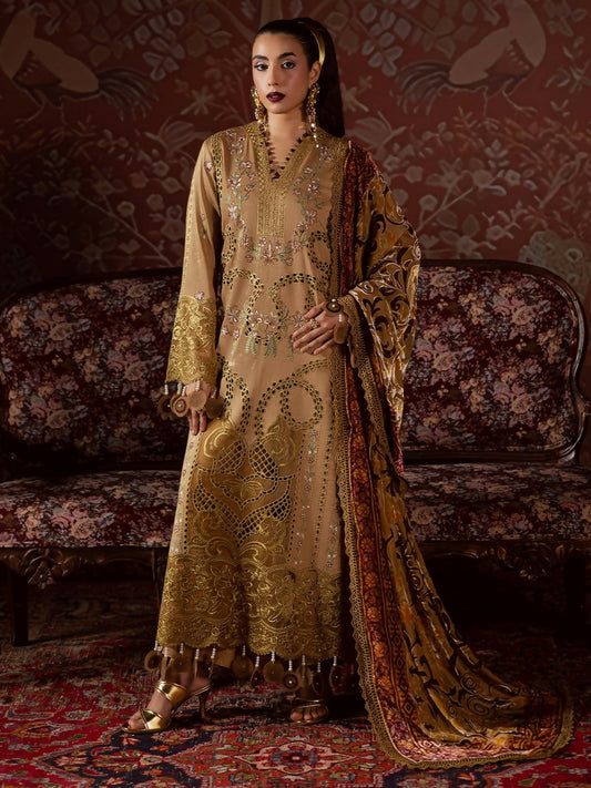 Mahnur Amelia Kotrai Embroidered Unstitched 3-Piece Suit-CK-006