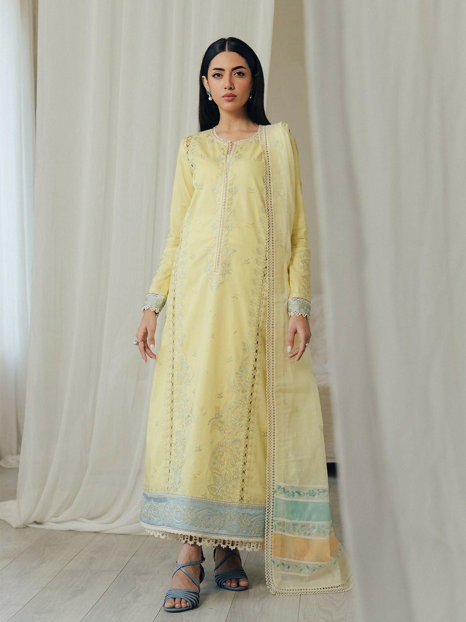 Afrozeh Day Break'26 Lawn Embroidered Unstitched 3-Piece Suit-Dayglow