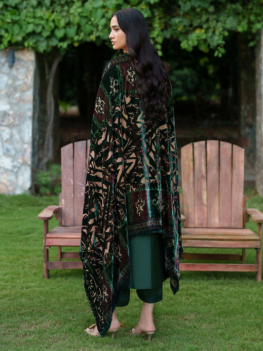 Parishay Panache Winter Corduroy Embroidered Stitched 3-Piece Suit-PNE-11