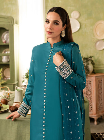 Allure By IH Raw Silk Embellished Stitched 3-Piece Suit-Mahira