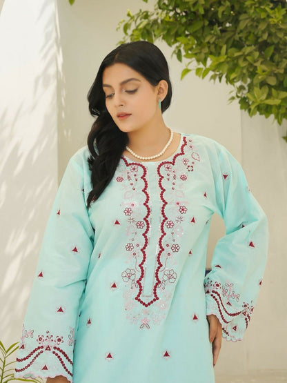 Stylish Collection Serene Summer Lawn Cotton Embroidered Stitched 3-Piece Suit-Pakeeza
