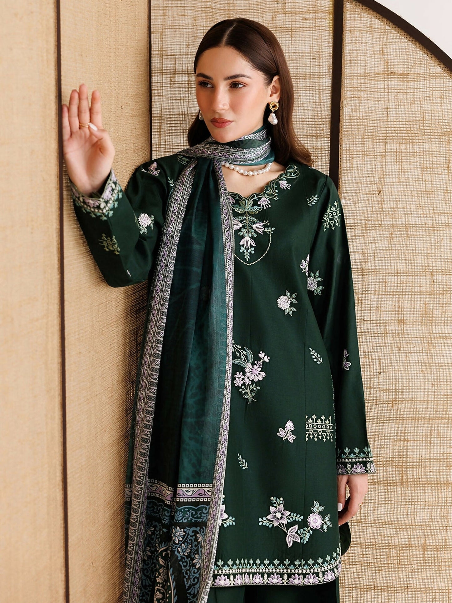 Panache Apparel Mistfall Vol II Cotton Embroidered Stitched Suit-Zivelle