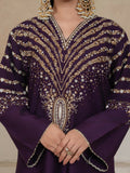 Stylish Collection Royal Pret Linen Embroidered Stitched 3-Piece Suit-Jazmine Purple