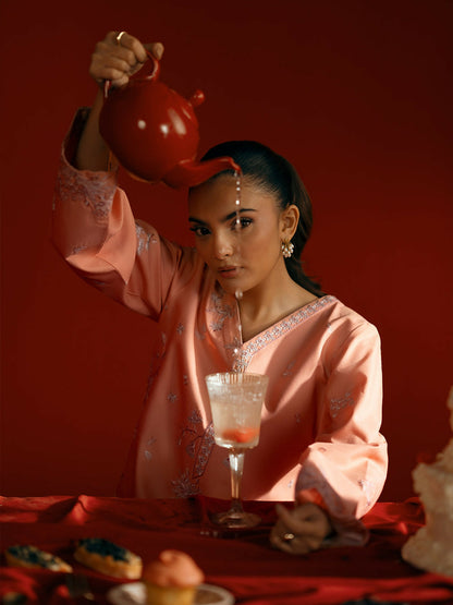 Joolie By Saira Rizwan Lawn Embroidered Stitched 2-Piece Suit-Joolie Peach-JBP25-05