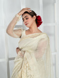 Imran Aftab Lux Winter Wedding Organza Embroidered Unstitched Saree-IASC-32
